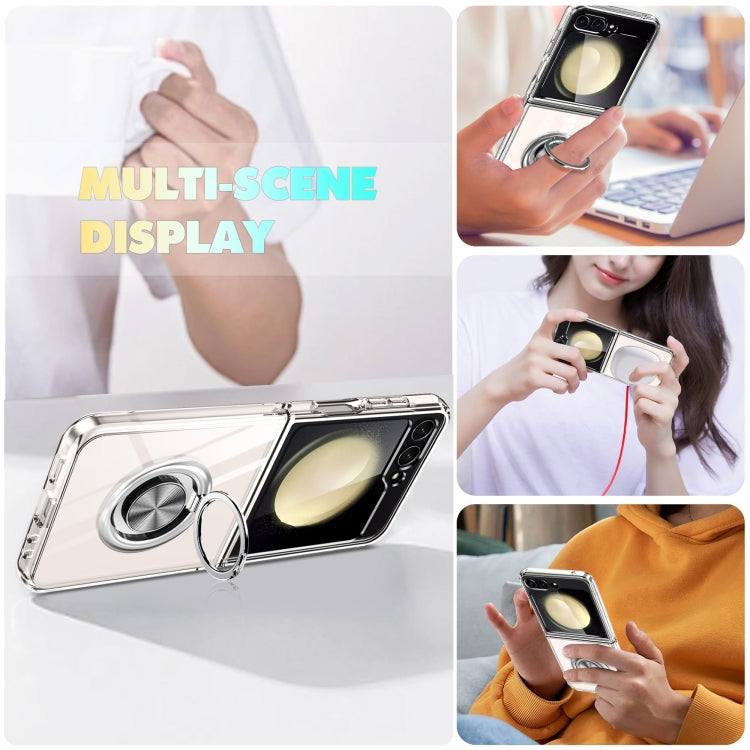 For Samsung Galaxy Z Flip4 5G MagSafe Transparent PC Folding Phone Case with Ring Holder - Galaxy Z Flip4 5G Cases by buy2fix | Online Shopping UK | buy2fix