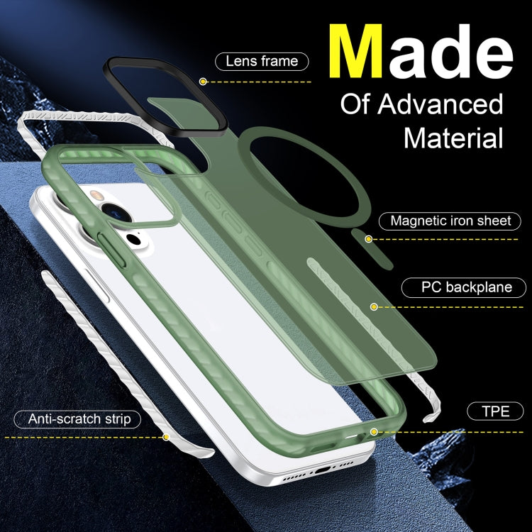 For iPhone 15 Plus Skin Feel Airbag Shockproof MagSafe Phone Case(Green) - iPhone 15 Plus Cases by buy2fix | Online Shopping UK | buy2fix