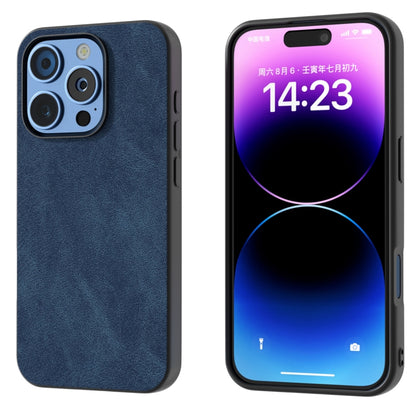 For iPhone 16 Pro Max Black Frame PU Leather Full Coverage Phone Case(Blue) - iPhone 16 Pro Max Cases by buy2fix | Online Shopping UK | buy2fix