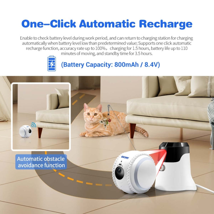 ESCAM QF011 2MP Smart Pet Robot Camera with Night Vision & APP Remote Control(EU Plug) - Wireless Camera by ESCAM | Online Shopping UK | buy2fix