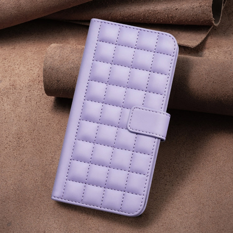 For iPhone 16 Square Texture Leather Phone Case(Purple) - iPhone 16 Cases by buy2fix | Online Shopping UK | buy2fix