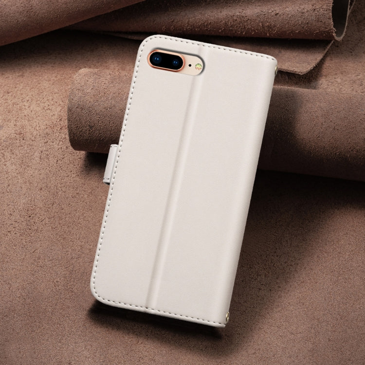 For iPhone SE 2024 Square Texture Leather Phone Case(Beige) - More iPhone Cases by buy2fix | Online Shopping UK | buy2fix