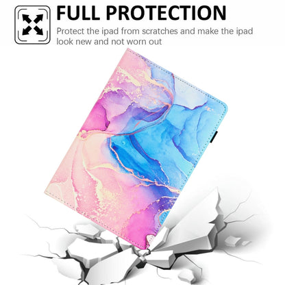 For iPad Air 11 2024 / 2022 / 2020 10.9 Marble Litchi Leather Smart Tablet Case(Pink Blue) - iPad Air 11 2024 Cases by buy2fix | Online Shopping UK | buy2fix