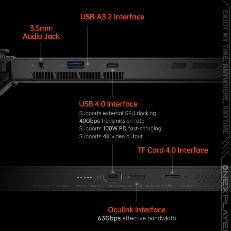 ONE-NETBOOK OneXPlayer X1 mini 8.8 inch Handheld Game Console, 32GB+2TB, Windows 11 AMD Ryzen 7 8840U(Black) - Pocket Console by ONE-NETBOOK | Online Shopping UK | buy2fix