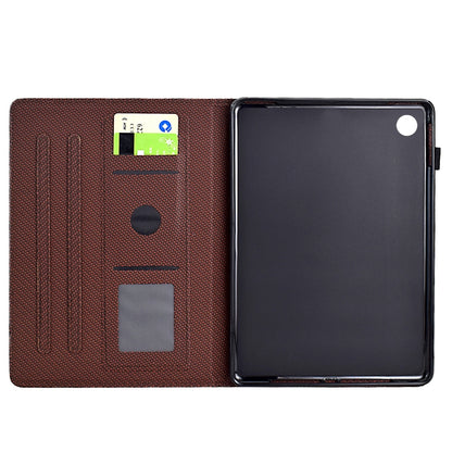 For Samsung Galaxy Tab A9+ Solid Color Fiber Texture Smart Tablet Leather Case(Brown) - Galaxy Tab A9+ by buy2fix | Online Shopping UK | buy2fix