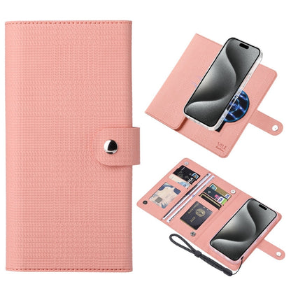 For iPhone 15 Pro ViLi GHA-C Series RFID MagSafe Magnetic Flip Leather Phone Case(Pink) - iPhone 15 Pro Cases by ViLi | Online Shopping UK | buy2fix