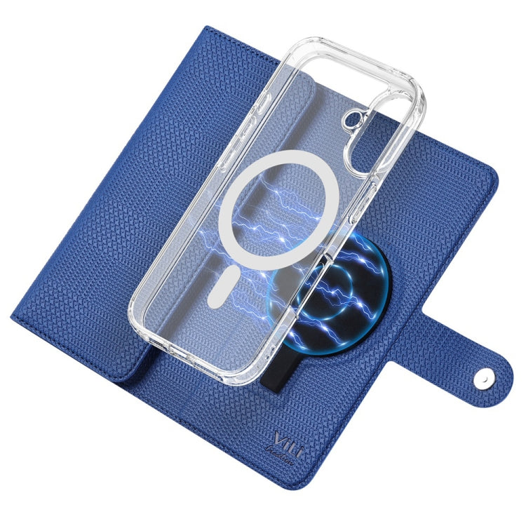 For iPhone 15 Pro ViLi GHA-C Series RFID MagSafe Magnetic Flip Leather Phone Case(Blue) - iPhone 15 Pro Cases by ViLi | Online Shopping UK | buy2fix