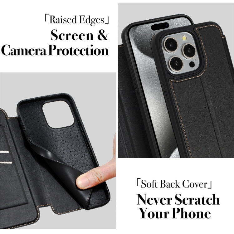 For iPhone 16 Pro Magnetic Armor Series RFID Card Slots Leather Phone Case(Green) - iPhone 16 Pro Cases by buy2fix | Online Shopping UK | buy2fix