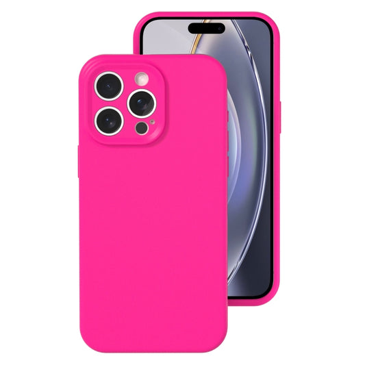 For iPhone 16 Pro Max Precise Hole Liquid Silicone Jelly Color Full Coverage Phone Case(Brilliant Pink) - iPhone 16 Pro Max Cases by buy2fix | Online Shopping UK | buy2fix