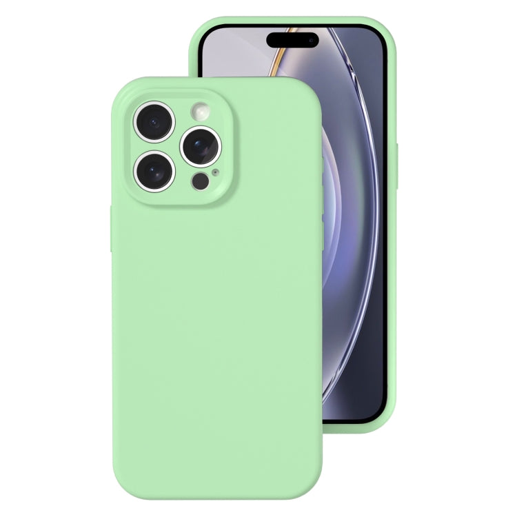 For iPhone 16 Pro Precise Hole Liquid Silicone Jelly Color Full Coverage Phone Case(Mint Green) - iPhone 16 Pro Cases by buy2fix | Online Shopping UK | buy2fix