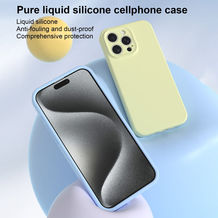 For iPhone 16 Precise Hole Liquid Silicone Jelly Color Full Coverage Phone Case(Mint Green) - iPhone 16 Cases by buy2fix | Online Shopping UK | buy2fix