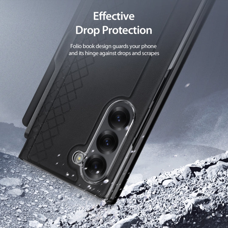 For Samsung Galaxy Z Fold6 DUX DUCIS Bril Series PU + TPU Phone Case with Pen Slot(Black) - Galaxy Z Fold6 5G Cases by DUX DUCIS | Online Shopping UK | buy2fix