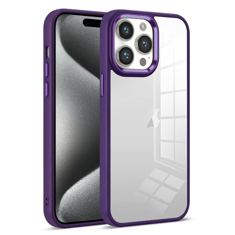 For iPhone 15 Pro Colorful Armor Transparent Phone Case(Purple) - iPhone 15 Pro Cases by buy2fix | Online Shopping UK | buy2fix