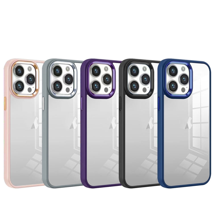 For iPhone 15 Pro Colorful Armor Transparent Phone Case(Purple) - iPhone 15 Pro Cases by buy2fix | Online Shopping UK | buy2fix