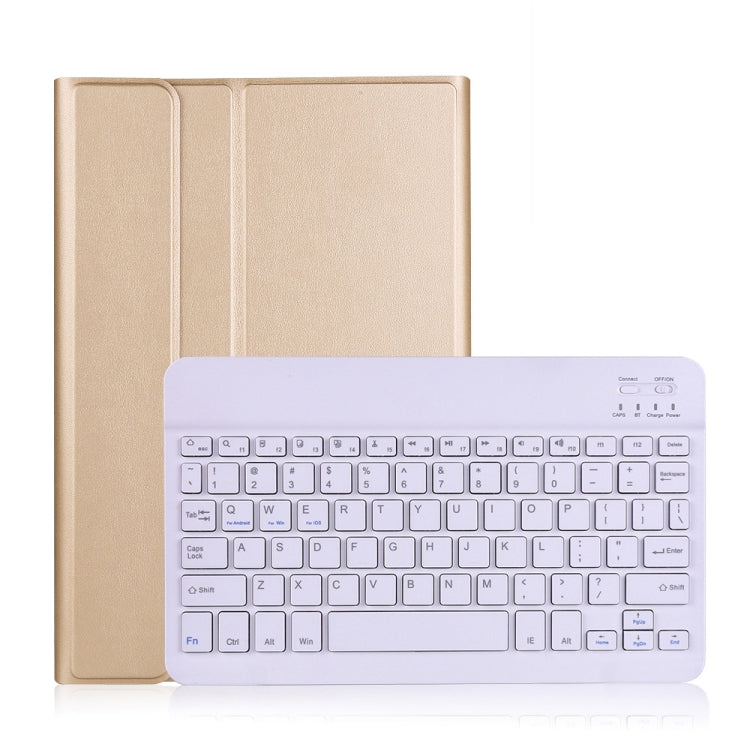 A870 For Samsung Galaxy Tab S7 T870/T875 11 inch Detachable Bluetooth Keyboard Ultrathin Horizontal Flip Leather Tablet Case with Holder & Elastic Band(Gold) - Samsung Keyboard by buy2fix | Online Shopping UK | buy2fix