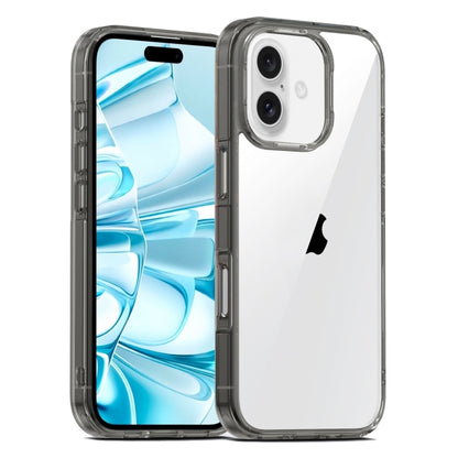 For iPhone 16 Plus PC Hybrid TPU Full Coverage Shockproof Phone Case(Transparent Black) - iPhone 16 Plus Cases by buy2fix | Online Shopping UK | buy2fix