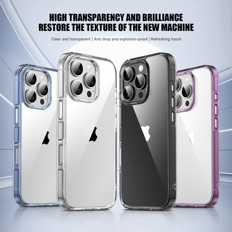 For iPhone 16 Plus PC Hybrid TPU Full Coverage Shockproof Phone Case(Transparent Black) - iPhone 16 Plus Cases by buy2fix | Online Shopping UK | buy2fix