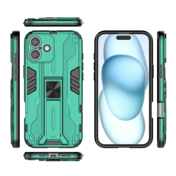 For iPhone 16 Plus Supersonic PC + TPU Holder Phone Case(Green) - iPhone 16 Plus Cases by buy2fix | Online Shopping UK | buy2fix