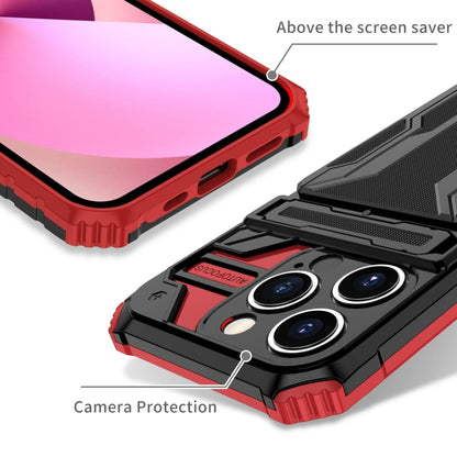 For iPhone 15 Pro Kickstand Armor Card Wallet Phone Case(Red) - iPhone 15 Pro Cases by buy2fix | Online Shopping UK | buy2fix