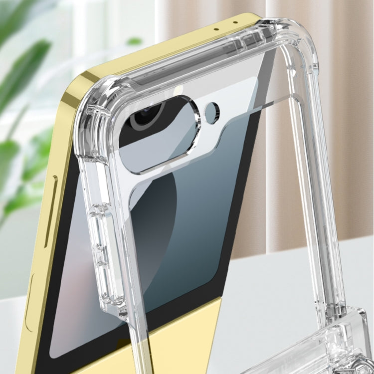 For Samsung Galaxy Z Flip6 GKK Clear Airbag Hinge Full Coverage Phone Case with Ring / Metal Chain(Silver) - Galaxy Z Flip6 5G Cases by GKK | Online Shopping UK | buy2fix