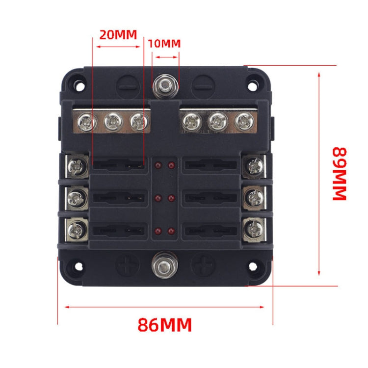 6 Way Fuse Block with 24pcs Fuses and 12pcs Terminals - Fuse by buy2fix | Online Shopping UK | buy2fix