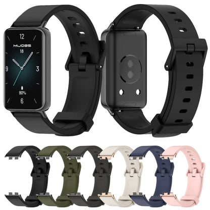 For Honor Band 9 MIJOBS Solid Color Silicone Watch Band(Gray Silver) - Watch Bands by MIJOBS | Online Shopping UK | buy2fix