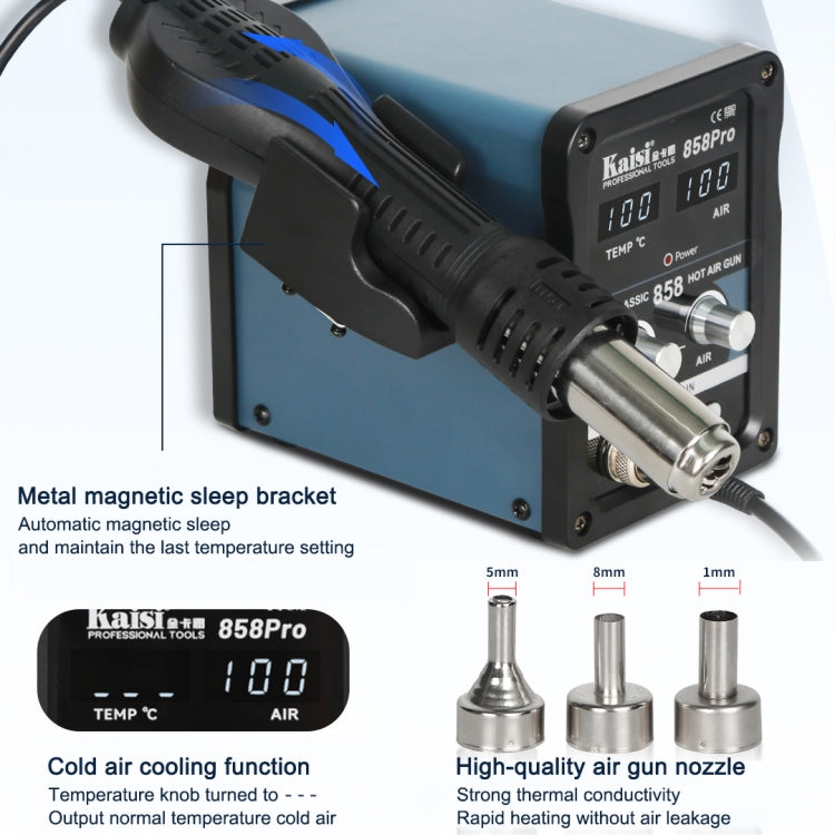 Kaisi 858Pro Smart Sleep Lead-free Digital Display Hot Air Gun Desoldering Station, Plug:US Plug - Electric Soldering Iron by Kaisi | Online Shopping UK | buy2fix