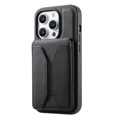 For iPhone 13 Pro Denior D17 Skin Feel MagSafe Detachable Card Slot Phone Case(Black) - iPhone 13 Pro Cases by Denior | Online Shopping UK | buy2fix