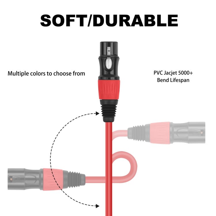 6 Color / Set JC1015 XLR 3pin Male to Female Audio Cable, Length:1m - Microphone Audio Cable & Connector by buy2fix | Online Shopping UK | buy2fix