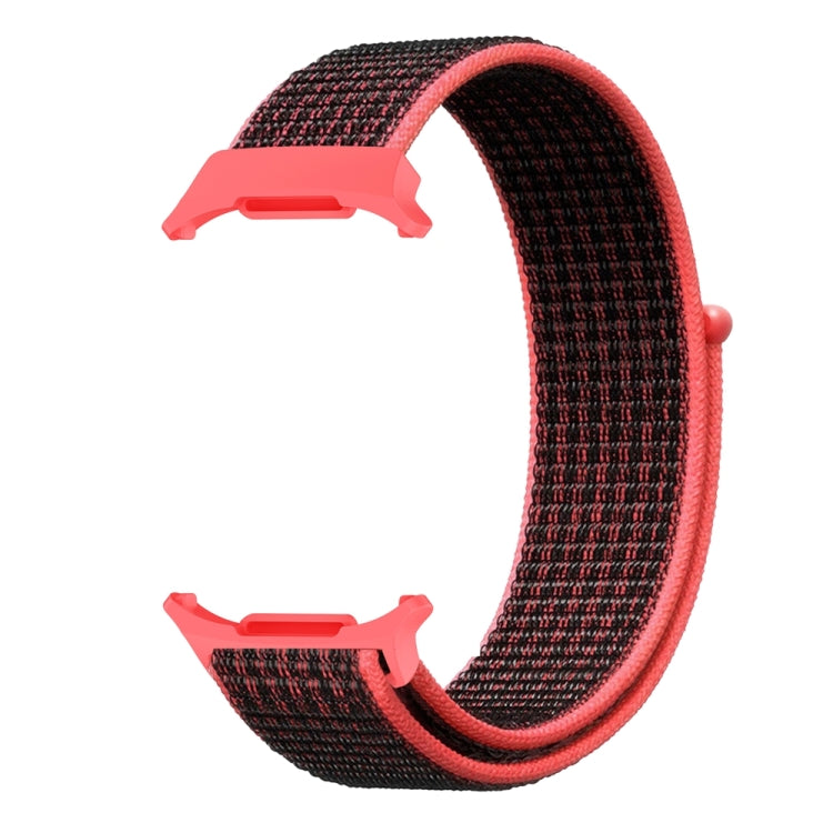 For Samsung Galaxy Watch Ultra 47mm Plastic Connector Nylon Loop Watch Band(Red Black) - Watch Bands by buy2fix | Online Shopping UK | buy2fix