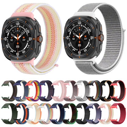 For Samsung Galaxy Watch Ultra 47mm Plastic Connector Nylon Loop Watch Band(Red Black) - Watch Bands by buy2fix | Online Shopping UK | buy2fix