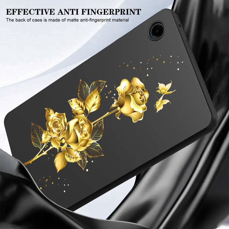 For Samsung Galaxy Tab S9+ / S9 FE+ Color Painting Pattern Smart Tablet TPU Case(Golden Rose) - Galaxy Tab S9+ Cases by buy2fix | Online Shopping UK | buy2fix