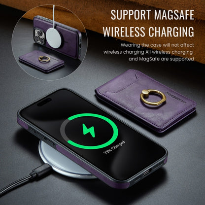 For iPhone 15 Pro DG.MING K1 MagSafe Detachable Wallet RFID Back Cover Phone Case(Purple) - iPhone 15 Pro Cases by DG.MING | Online Shopping UK | buy2fix