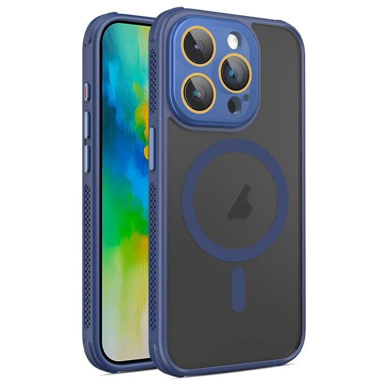 For iPhone 16 Pro Side Cooling Skin Feel Frosted MagSafe Magnetic Phone Case(Blue) - iPhone 16 Pro Cases by buy2fix | Online Shopping UK | buy2fix