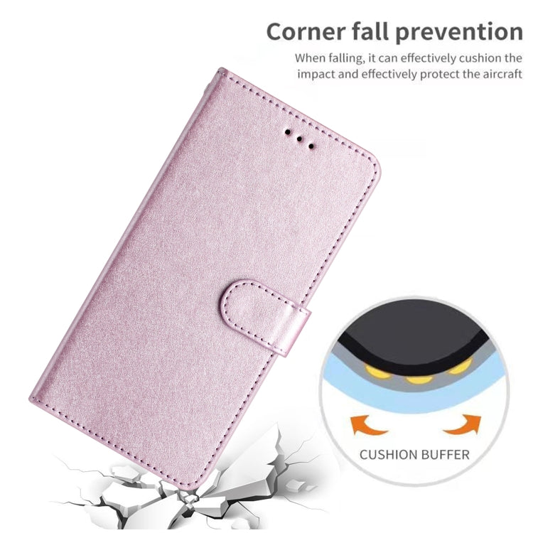 For iPhone 16 Pro Silk Texture Horizontal Flip Leather Phone Case(Rose Pink) - iPhone 16 Pro Cases by buy2fix | Online Shopping UK | buy2fix