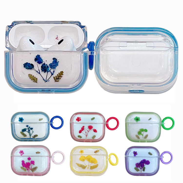 For AirPods Pro Glitter Starry Epoxy Dried Flowers Earbuds Box TPU Case(Yellow) - For AirPods Pro by buy2fix | Online Shopping UK | buy2fix