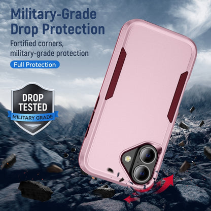 For iPhone 16 Pioneer Armor Heavy Duty PC + TPU Phone Case(Pink+Rose Red) - iPhone 16 Cases by buy2fix | Online Shopping UK | buy2fix