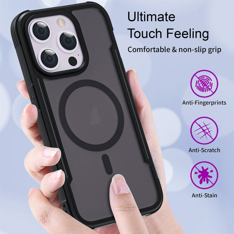 For iPhone 16 Skin Feel Frosted MagSafe Magnetic PC Hybrid TPU Phone Case(Black) - iPhone 16 Cases by buy2fix | Online Shopping UK | buy2fix