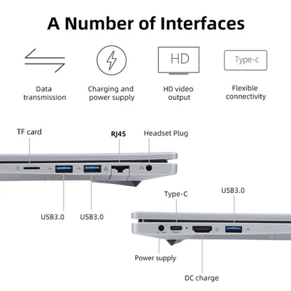 14 inch Windows 11 Laptop, 8GB+256GB, Gen 4th Intel Core i7 CPU, 180 Degree Rotation Axis(Silver) - Others by buy2fix | Online Shopping UK | buy2fix