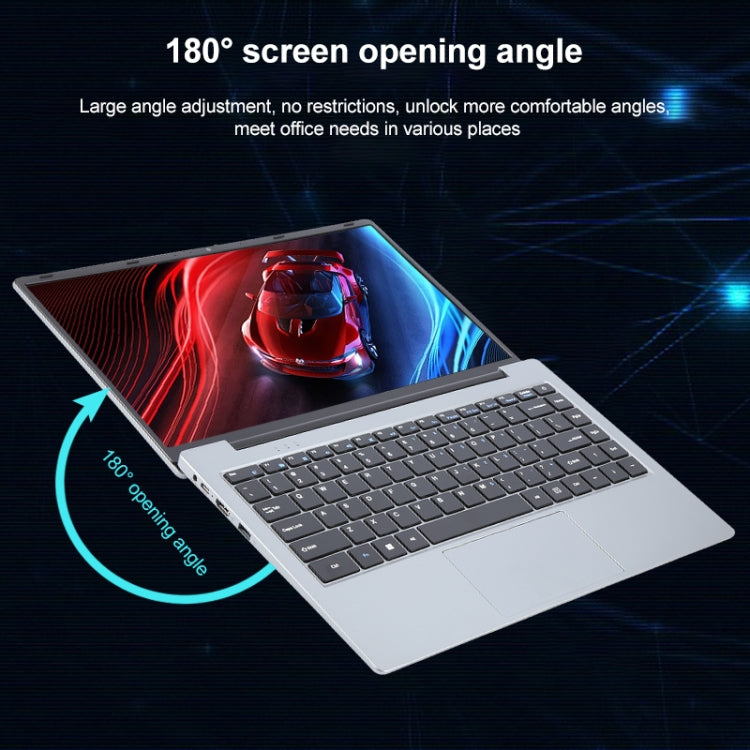 14 inch Windows 11 Laptop, 8GB+256GB, Gen 4th Intel Core i7 CPU, 180 Degree Rotation Axis(Silver) - Others by buy2fix | Online Shopping UK | buy2fix