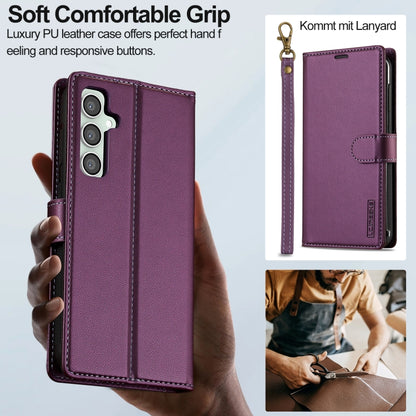 For Samsung Galaxy S23 FE 5G LC.IMEEKE L2 Series Detachable Magsafe PU Phone Case with Lanyard(Purple) - Galaxy S23 FE 5G Cases by LC.IMEEKE | Online Shopping UK | buy2fix