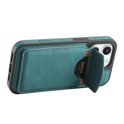 For iPhone 13 Pro Denior D19 Skin Feel MagSafe Detachable Card Slot Phone Case(Blue) - iPhone 13 Pro Cases by Denior | Online Shopping UK | buy2fix