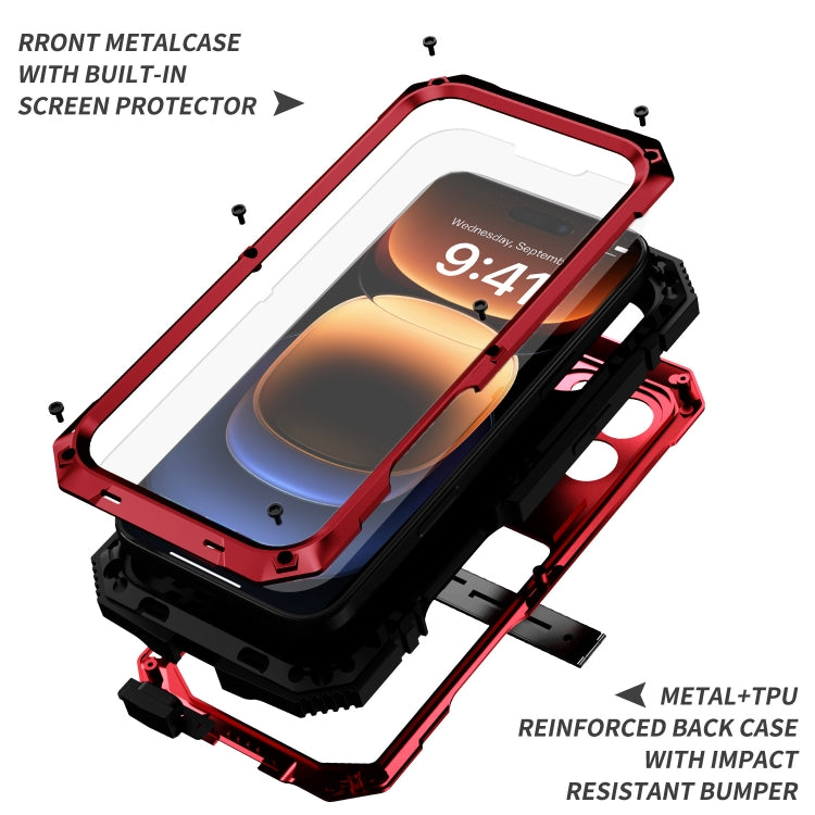 For iPhone 16 Pro Max R-JUST Life Waterproof Dustproof Shockproof Phone Case(Red) - iPhone 16 Pro Max Cases by R-JUST | Online Shopping UK | buy2fix