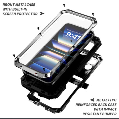 For iPhone 16 Plus R-JUST Life Waterproof Dustproof Shockproof Phone Case(Silver) - iPhone 16 Plus Cases by R-JUST | Online Shopping UK | buy2fix