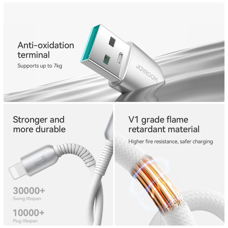 JOYROOM S-A51 Cutting-Edge Series 3A Fast Charging Data Cable, USB-A to 8 Pin Cable, Length: 1.2m(Light Gray) - Normal Style Cable by JOYROOM | Online Shopping UK | buy2fix