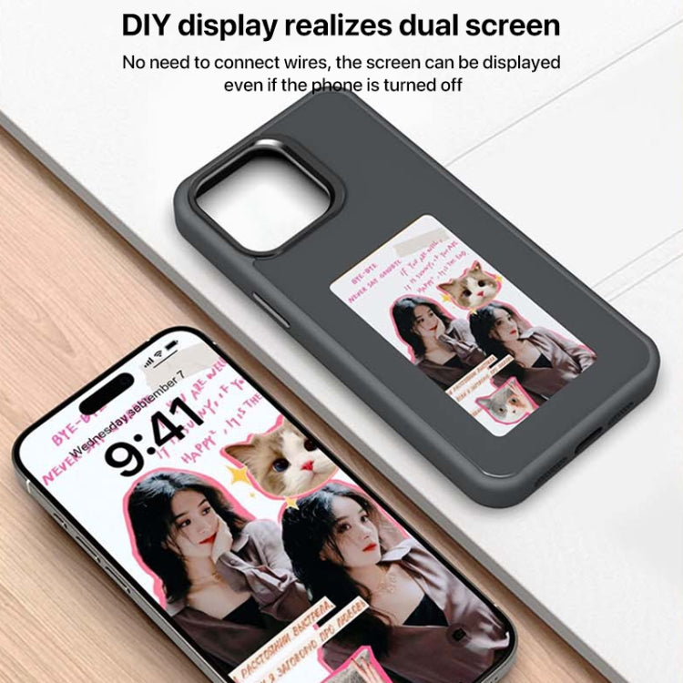 For iPhone 16 Four-Color E-ink Screen NFC DIY Phone Case(Grey) - iPhone 16 Cases by buy2fix | Online Shopping UK | buy2fix