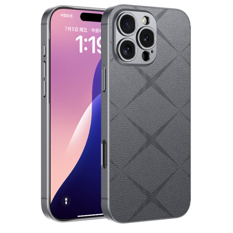 For iPhone 16 Pro GKK Asterism Metal Paint Skin Feel Leather Full Coverage Phone Case(Mountain Gray) - iPhone 16 Pro Cases by GKK | Online Shopping UK | buy2fix