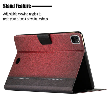 For iPad Pro 11 2024 Stitching Solid Color Flip Leather Smart Tablet Case(Red) - iPad Pro 11 2024 Cases by buy2fix | Online Shopping UK | buy2fix