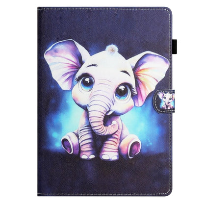 For iPad Pro 11 2024 Coloured Drawing Stitching Smart Leather Tablet Case(Elephant) - iPad Pro 11 2024 Cases by buy2fix | Online Shopping UK | buy2fix