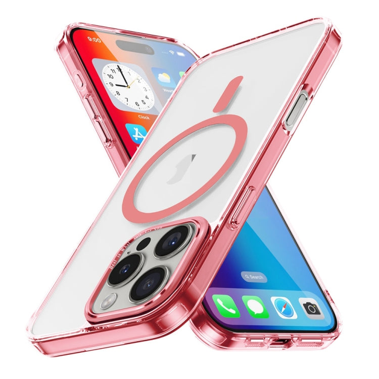 For iPhone 16 Pro Ice Color Magnetic Series Magsafe Magnetic PC Hybrid TPU Phone Case(Pink) - iPhone 16 Pro Cases by buy2fix | Online Shopping UK | buy2fix